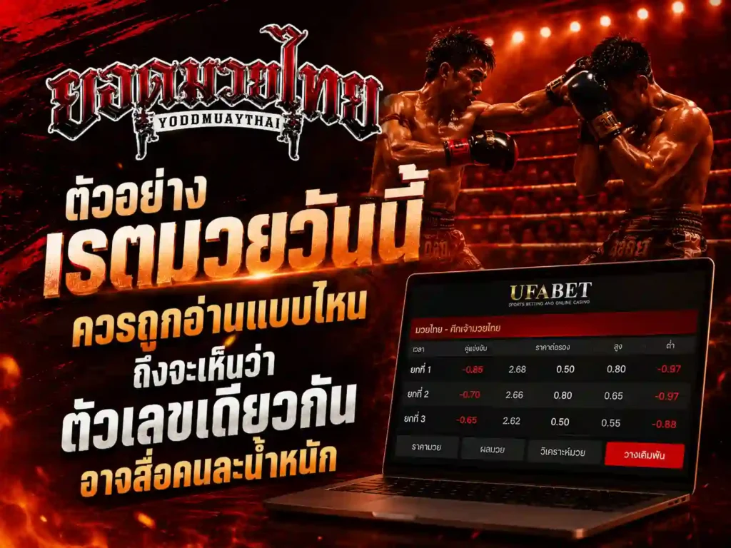 ตัวอย่าง ราคาต่อรองมวย วันนี้ควรถูกอ่านแบบไหน