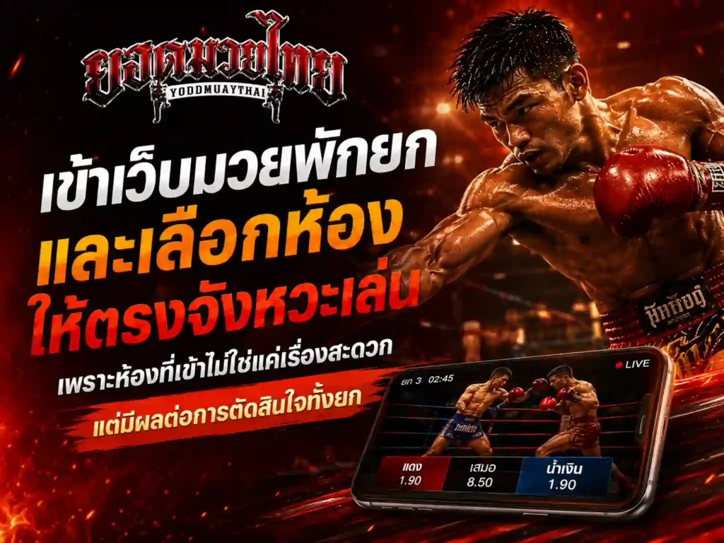 เข้าเว็บเพื่อ แทงมวยพักยก และเลือกห้องให้ตรงจังหวะ